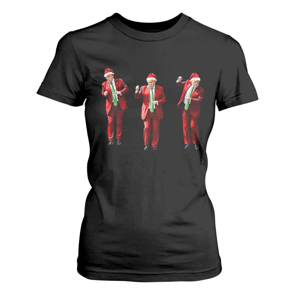 Funny Trump Dance Christmas T Shirt For Women Santa Claus 2024 Xmas Pajamas Holiday TS02 Black Print Your Wear