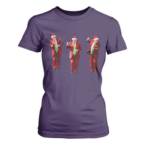Funny Trump Dance Christmas T Shirt For Women Santa Claus 2024 Xmas Pajamas Holiday TS02 Purple Print Your Wear
