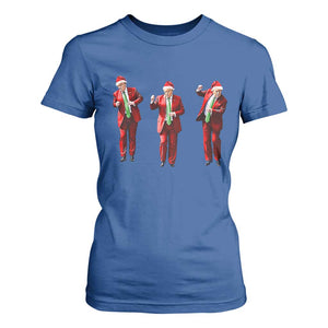 Funny Trump Dance Christmas T Shirt For Women Santa Claus 2024 Xmas Pajamas Holiday TS02 Royal Blue Print Your Wear