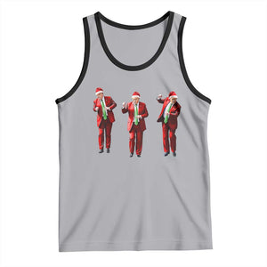 Funny Trump Dance Christmas Tank Top Santa Claus 2024 Xmas Pajamas Holiday TS02 Athletic Heather Black Print Your Wear