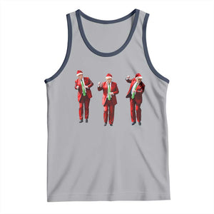 Funny Trump Dance Christmas Tank Top Santa Claus 2024 Xmas Pajamas Holiday TS02 Athletic Heather Navy Print Your Wear
