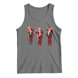 Funny Trump Dance Christmas Tank Top Santa Claus 2024 Xmas Pajamas Holiday TS02 Black Heather Print Your Wear