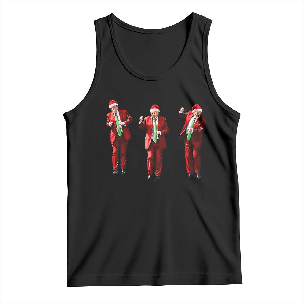 Funny Trump Dance Christmas Tank Top Santa Claus 2024 Xmas Pajamas Holiday TS02 Black Print Your Wear