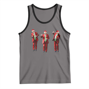 Funny Trump Dance Christmas Tank Top Santa Claus 2024 Xmas Pajamas Holiday TS02 Deep Heather Black Print Your Wear