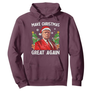 Funny Santa Trump 2024 Hoodie Make Christmas Great Again TS02 Maroon Print Your Wear