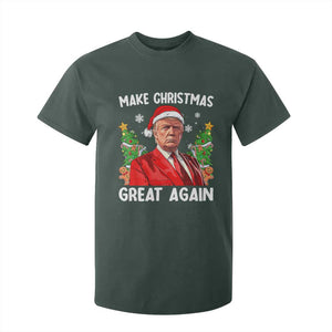 Funny Santa Trump 2024 T Shirt For Kid Make Christmas Great Again TS02 Dark Forest Green Print Your Wear