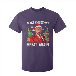 Funny Santa Trump 2024 T Shirt For Kid Make Christmas Great Again TS02 Purple Print Your Wear