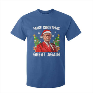Funny Santa Trump 2024 T Shirt For Kid Make Christmas Great Again TS02 Royal Blue Print Your Wear
