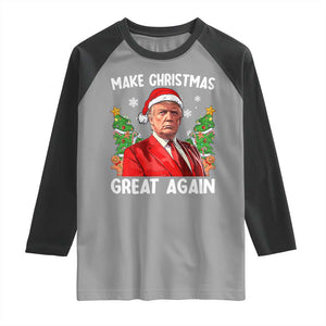 Funny Santa Trump 2024 Raglan Shirt Make Christmas Great Again TS02 Sport Gray Black Print Your Wear