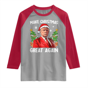 Funny Santa Trump 2024 Raglan Shirt Make Christmas Great Again TS02 Sport Gray Red Print Your Wear