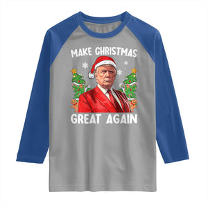 Funny Santa Trump 2024 Raglan Shirt Make Christmas Great Again TS02 Sport Gray Royal Print Your Wear