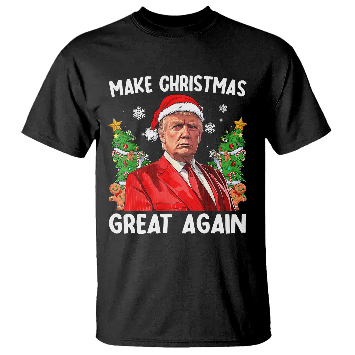 Funny Santa Trump 2024 T Shirt Make Christmas Great Again TS02 Black Print Your Wear