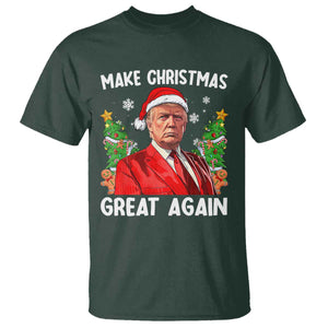 Funny Santa Trump 2024 T Shirt Make Christmas Great Again TS02 Dark Forest Green Print Your Wear