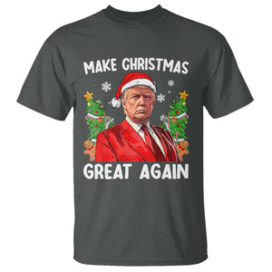 Funny Santa Trump 2024 T Shirt Make Christmas Great Again TS02 Dark Heather Print Your Wear