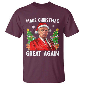 Funny Santa Trump 2024 T Shirt Make Christmas Great Again TS02 Maroon Print Your Wear