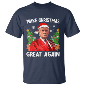 Funny Santa Trump 2024 T Shirt Make Christmas Great Again TS02 Navy Print Your Wear