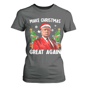 Funny Santa Trump 2024 T Shirt For Women Make Christmas Great Again TS02 Dark Heather Print Your Wear