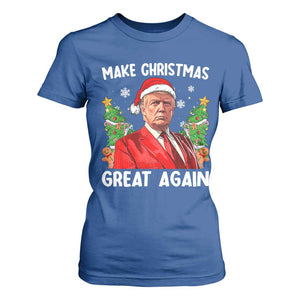 Funny Santa Trump 2024 T Shirt For Women Make Christmas Great Again TS02 Royal Blue Print Your Wear