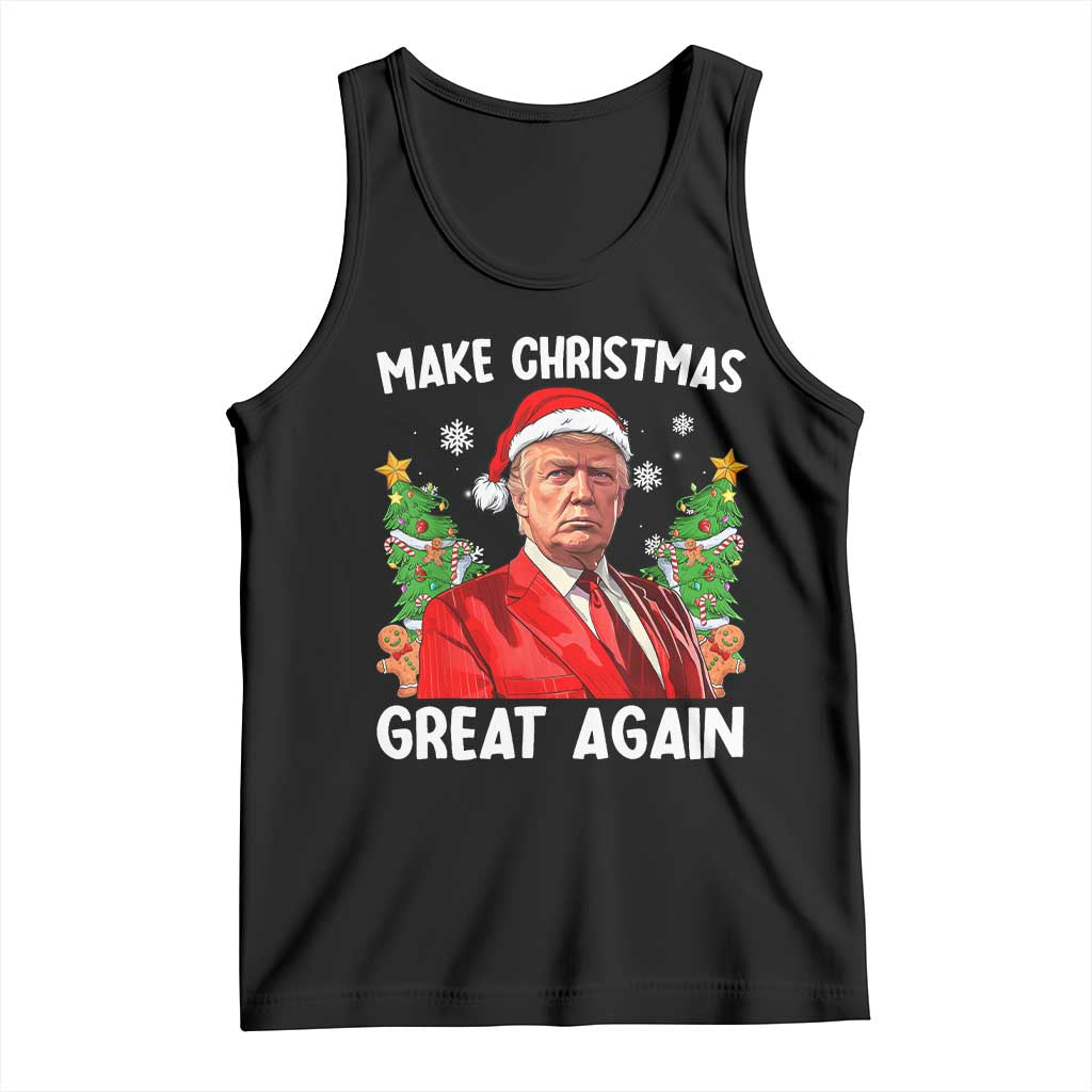 Funny Santa Trump 2024 Tank Top Make Christmas Great Again TS02 Black Print Your Wear
