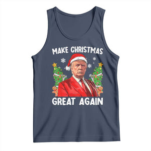 Funny Santa Trump 2024 Tank Top Make Christmas Great Again TS02 Navy Print Your Wear
