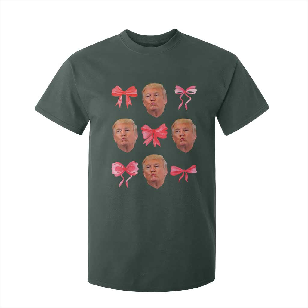 Trump Girl 2024 T Shirt For Kid 47th President Pink Coquette Bow Girly Y2K TS02 Dark Forest Green Print Your Wear