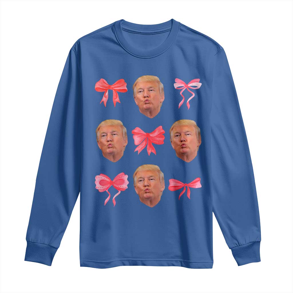 Trump Girl 2024 Long Sleeve Shirt 47th President Pink Coquette Bow Girly Y2K TS02 Royal Blue Print Your Wear