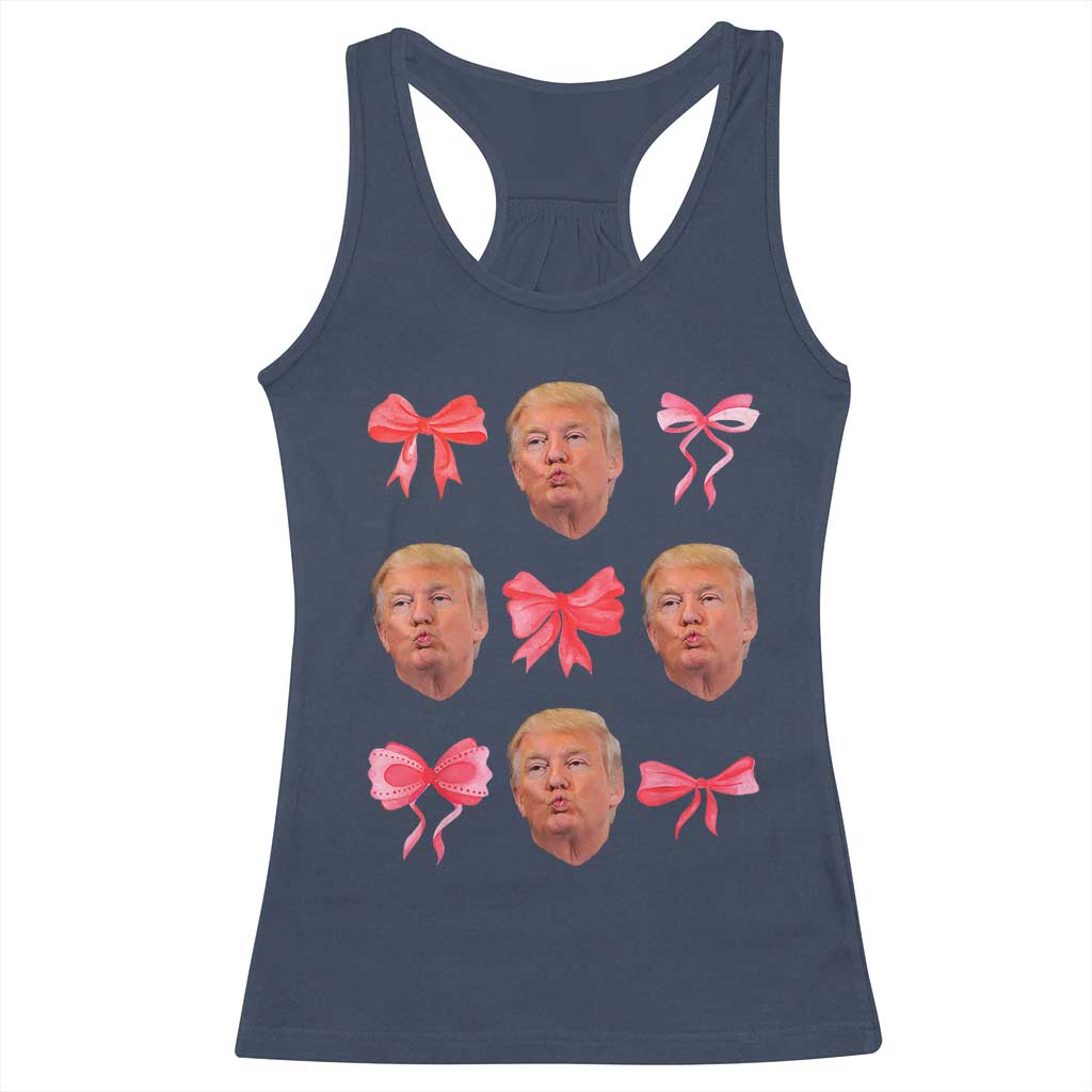 Trump Girl 2024 Racerback Tank Top 47th President Pink Coquette Bow Girly Y2K TS02 Navy Print Your Wear