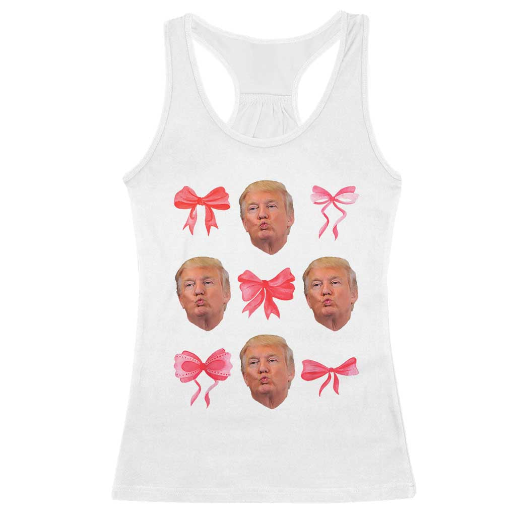 Trump Girl 2024 Racerback Tank Top 47th President Pink Coquette Bow Girly Y2K TS02 White Print Your Wear