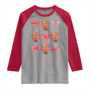 Trump Girl 2024 Raglan Shirt 47th President Pink Coquette Bow Girly Y2K TS02 Sport Gray Red Print Your Wear