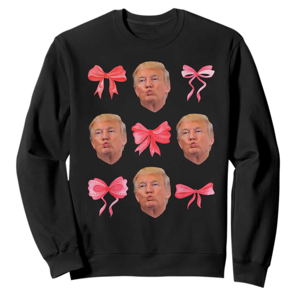 Trump Girl 2024 Sweatshirt 47th President Pink Coquette Bow Girly Y2K TS02 Black Print Your Wear