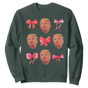 Trump Girl 2024 Sweatshirt 47th President Pink Coquette Bow Girly Y2K TS02 Dark Forest Green Print Your Wear