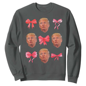 Trump Girl 2024 Sweatshirt 47th President Pink Coquette Bow Girly Y2K TS02 Dark Heather Print Your Wear
