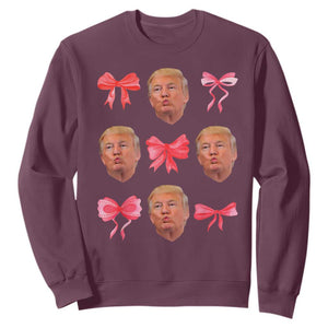 Trump Girl 2024 Sweatshirt 47th President Pink Coquette Bow Girly Y2K TS02 Maroon Print Your Wear