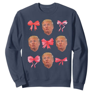 Trump Girl 2024 Sweatshirt 47th President Pink Coquette Bow Girly Y2K TS02 Navy Print Your Wear