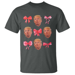 Trump Girl 2024 T Shirt 47th President Pink Coquette Bow Girly Y2K TS02 Dark Heather Print Your Wear