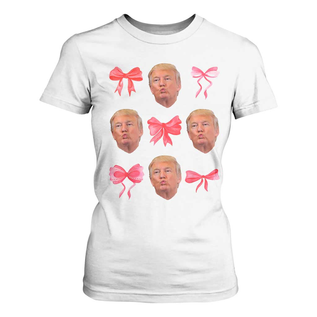 Trump Girl 2024 T Shirt For Women 47th President Pink Coquette Bow Girly Y2K TS02 White Print Your Wear