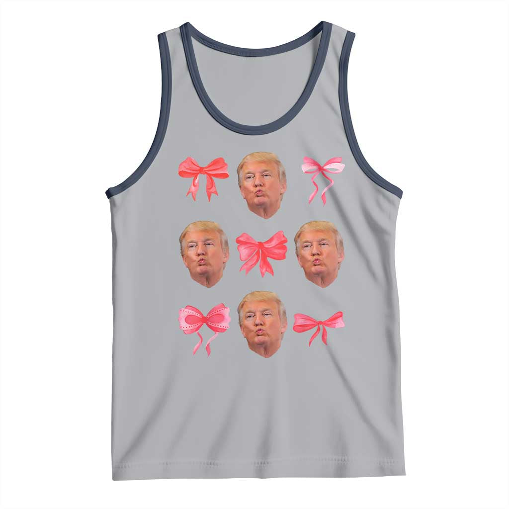 Trump Girl 2024 Tank Top 47th President Pink Coquette Bow Girly Y2K TS02 Athletic Heather Navy Print Your Wear