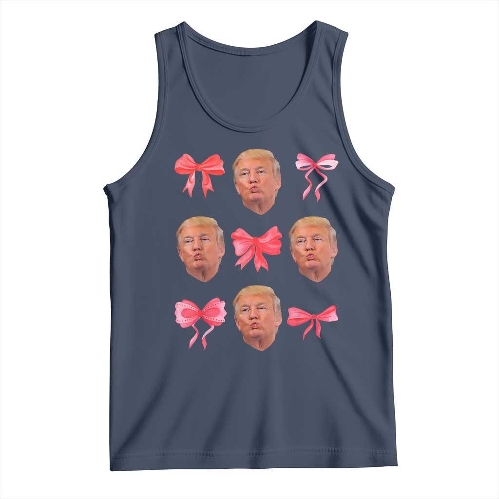 Trump Girl 2024 Tank Top 47th President Pink Coquette Bow Girly Y2K TS02 Navy Print Your Wear
