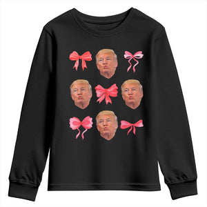 Trump Girl 2024 Youth Sweatshirt 47th President Pink Coquette Bow Girly Y2K TS02 Black Print Your Wear