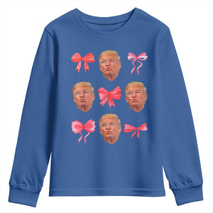Trump Girl 2024 Youth Sweatshirt 47th President Pink Coquette Bow Girly Y2K TS02 Royal Blue Print Your Wear