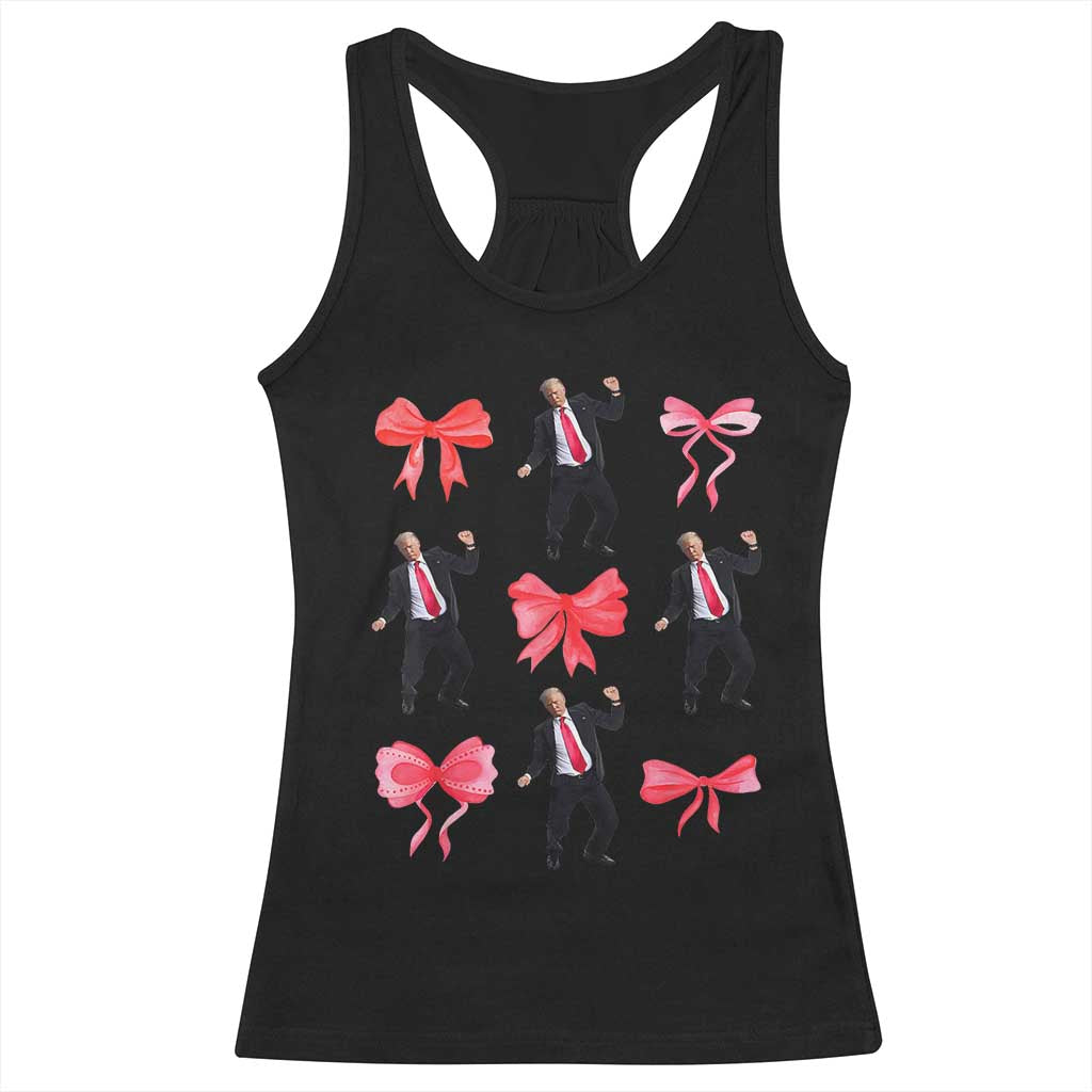 Trump Girl 2024 Racerback Tank Top 47th President Dancing Pink Coquette Bow Girly Y2K TS02 Black Print Your Wear