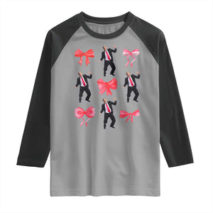 Trump Girl 2024 Raglan Shirt 47th President Dancing Pink Coquette Bow Girly Y2K TS02 Sport Gray Black Print Your Wear