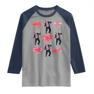 Trump Girl 2024 Raglan Shirt 47th President Dancing Pink Coquette Bow Girly Y2K TS02 Sport Gray Navy Print Your Wear