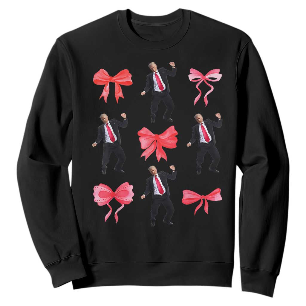 Trump Girl 2024 Sweatshirt 47th President Dancing Pink Coquette Bow Girly Y2K TS02 Black Print Your Wear