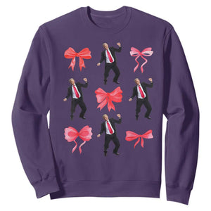 Trump Girl 2024 Sweatshirt 47th President Dancing Pink Coquette Bow Girly Y2K TS02 Purple Print Your Wear