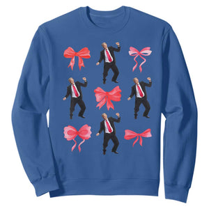 Trump Girl 2024 Sweatshirt 47th President Dancing Pink Coquette Bow Girly Y2K TS02 Royal Blue Print Your Wear