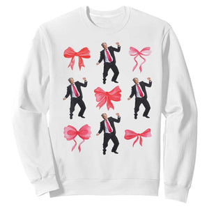 Trump Girl 2024 Sweatshirt 47th President Dancing Pink Coquette Bow Girly Y2K TS02 White Print Your Wear