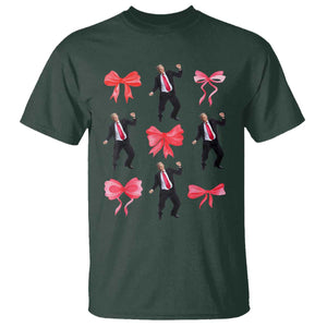 Trump Girl 2024 T Shirt 47th President Dancing Pink Coquette Bow Girly Y2K TS02 Dark Forest Green Print Your Wear