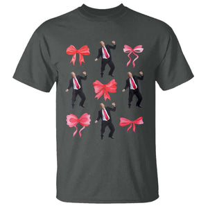 Trump Girl 2024 T Shirt 47th President Dancing Pink Coquette Bow Girly Y2K TS02 Dark Heather Print Your Wear