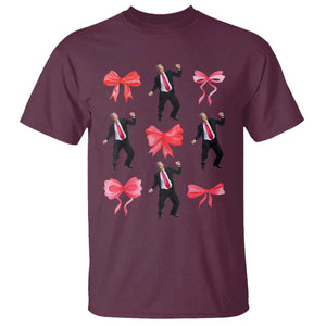 Trump Girl 2024 T Shirt 47th President Dancing Pink Coquette Bow Girly Y2K TS02 Maroon Print Your Wear